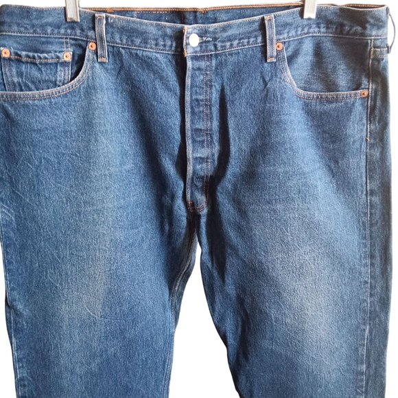 44x34 Tag Vintage Mens Levi's 501 Jeans 42x32 90's Buttonfly Perfect Fade Denim - Picture 3 of 8